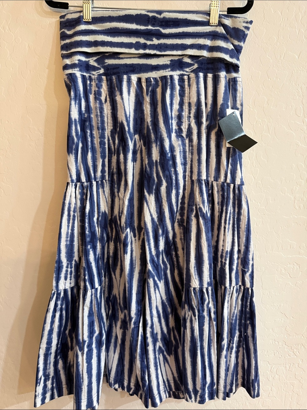 Blue and White Strapless Tie-Dye pants